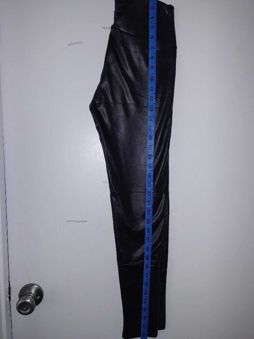 Black Faux Leather High Waist Leggings XS | Sleek Stretch Skinny Pants NWOT - Picture 4 of 5